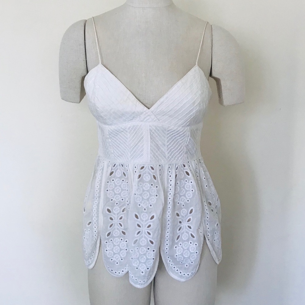 Iconic Catherine Malandrino fluttery white tank